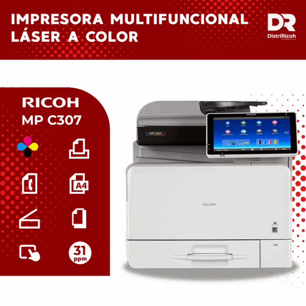 MP C307 Impresora Multifunción Láser Color