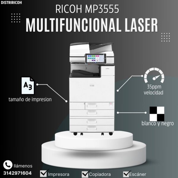 Ricoh Aficio MP 3555 Copiadora multifunción láser monocromática