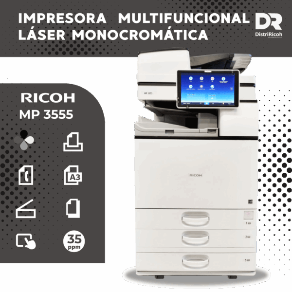 Ricoh Aficio MP 3555 Copiadora multifunción láser monocromática