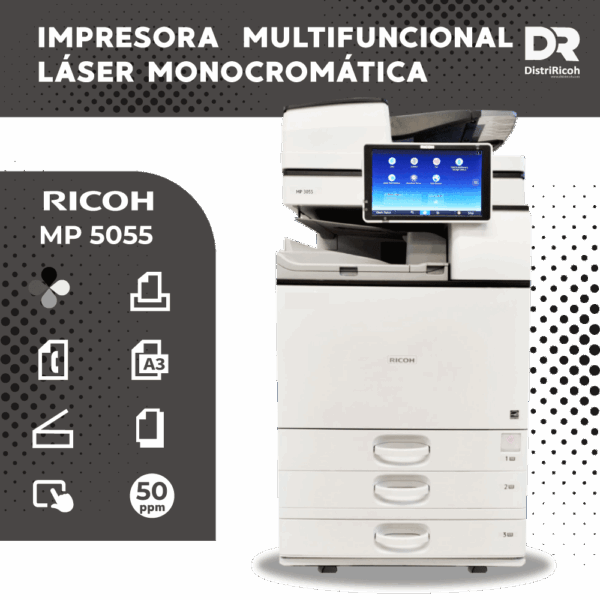 Ricoh Aficio MP 5055 Copiadora multifunción láser monocromática con garantia 12 meses