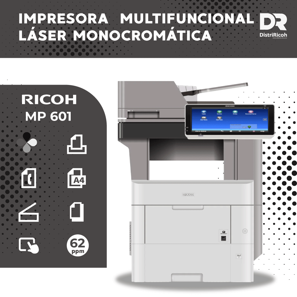 Ricoh MP 601 con garantía de 12 meses