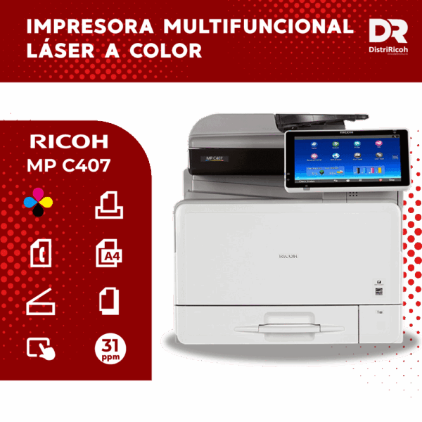 Ricoh MP C407 con garantía de 12 meses Ricoh MP C407 con garantía de 12 meses