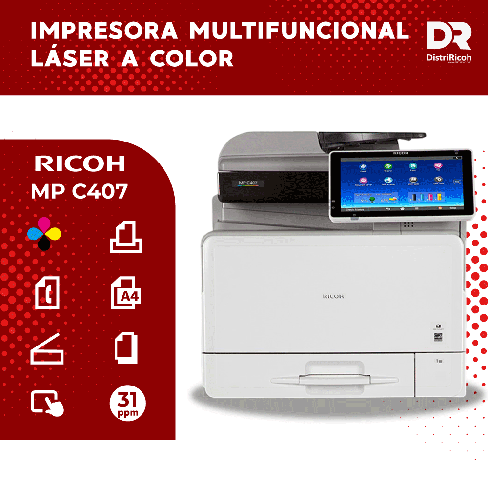 Ricoh MP C407 con garantía de 12 meses