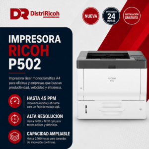 Impresora Láser Monocromática Ricoh P 502 Nueva