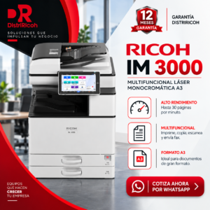 Nueva Ricoh IM 3000 – Multifuncional Láser